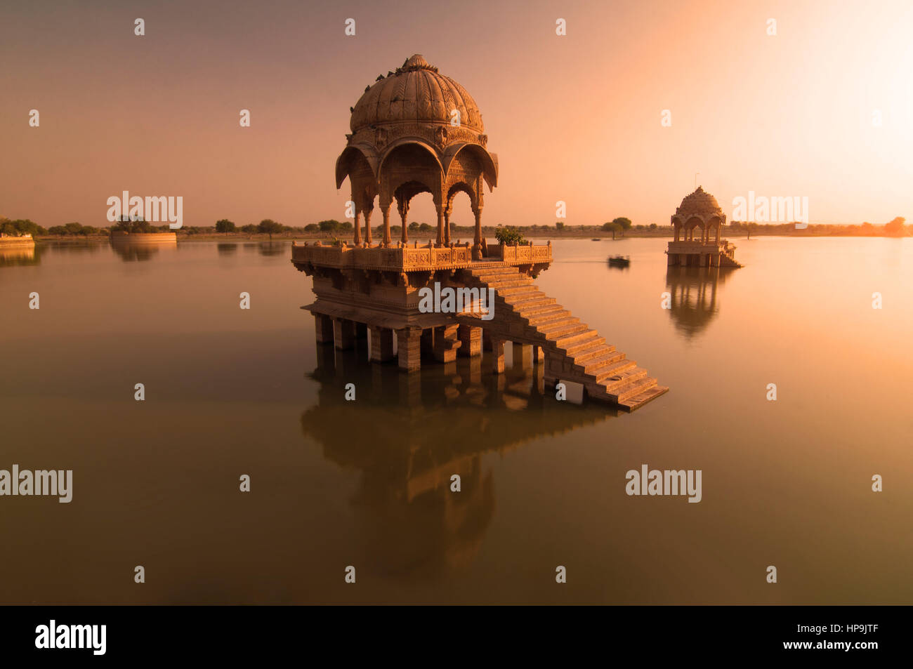 Gadi Sagar Tempel von Rajasthan, Indien Stockfoto