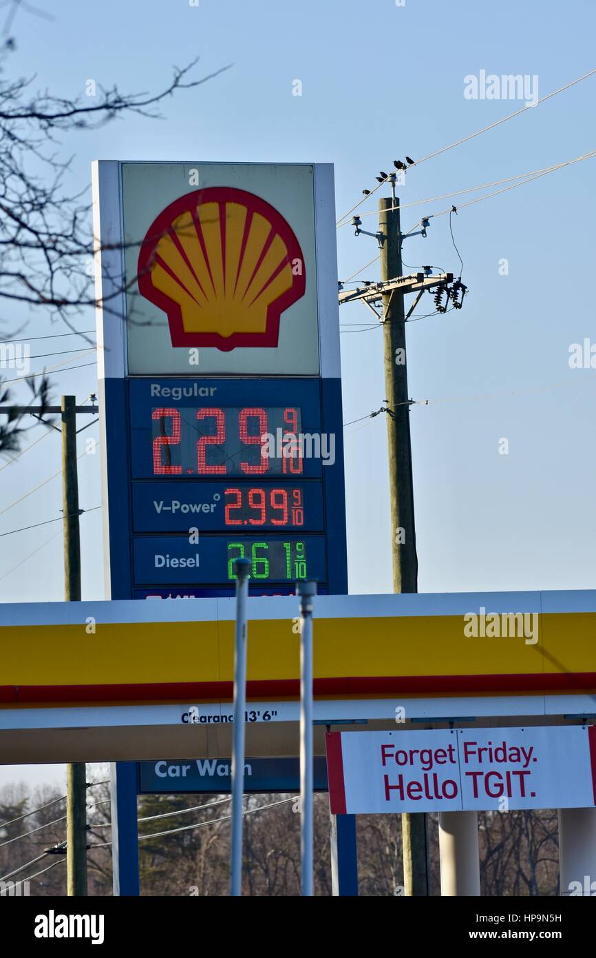 Shell-Tankstelle für Unternehmen Stockfoto