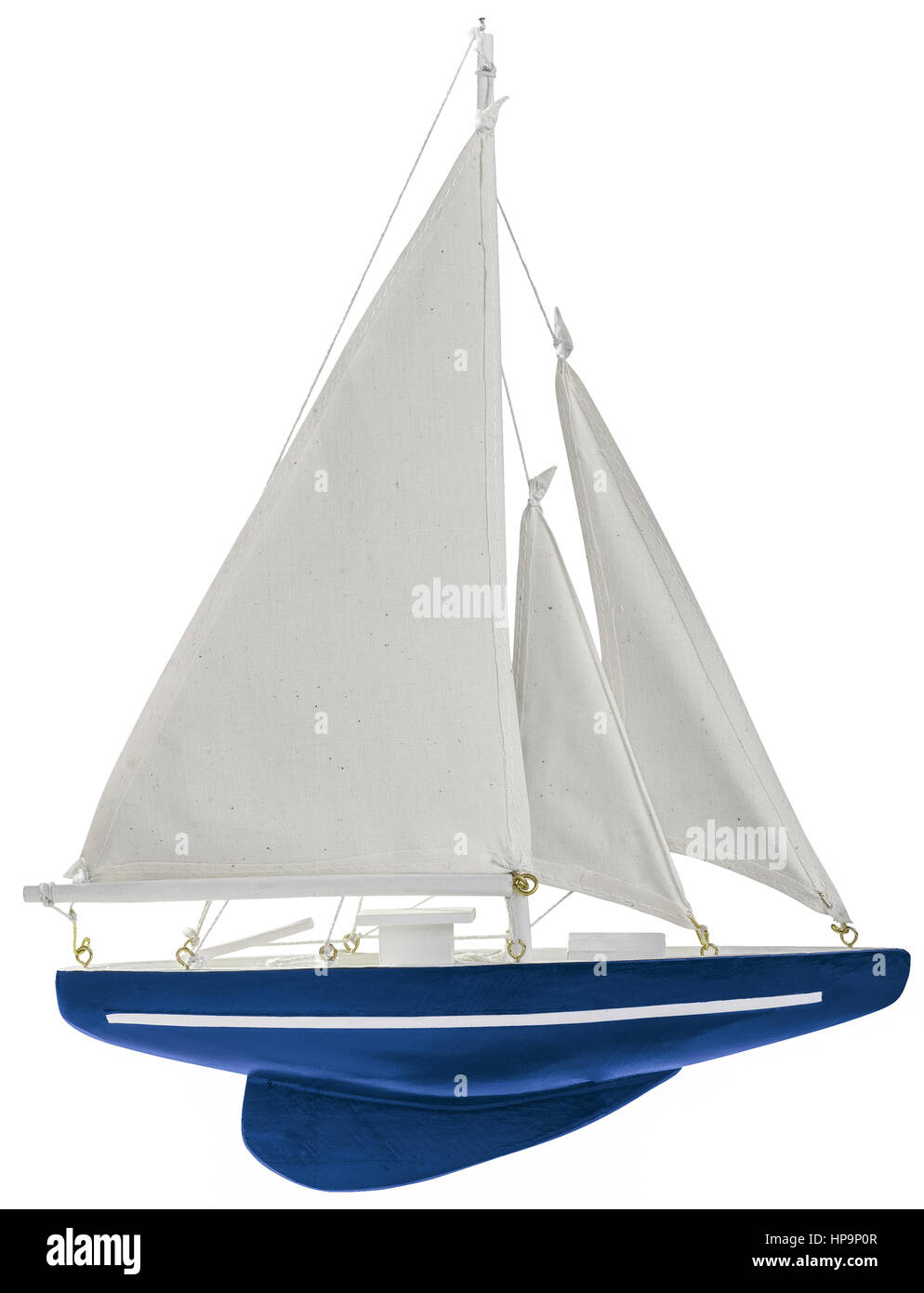 Kleines Segelboot als Dekorations-Modell Stockfoto