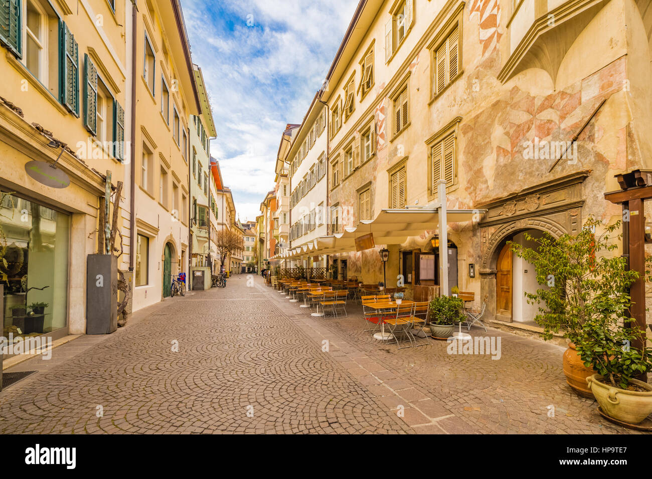 Straße von Bozen in Italien Stockfoto