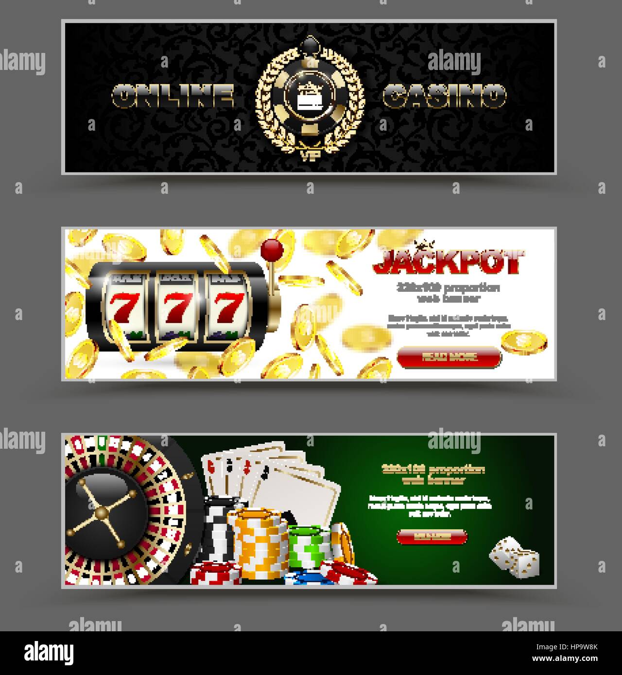 VIP Poker Luxus horizontale Web Banner-Set. Chip-Stack Vektor Online-Casino Club golden Logo Textkonzept. Karte von Royal Poker, Roulette, Würfeln Stock Vektor VIP Poker Luxus horizontale Web Banner-Set. Chip-Stack Vektor Online-Casino Club golden Logo Textkonzept. Karte von Royal Poker, Roulette, Würfeln Stock Vektor