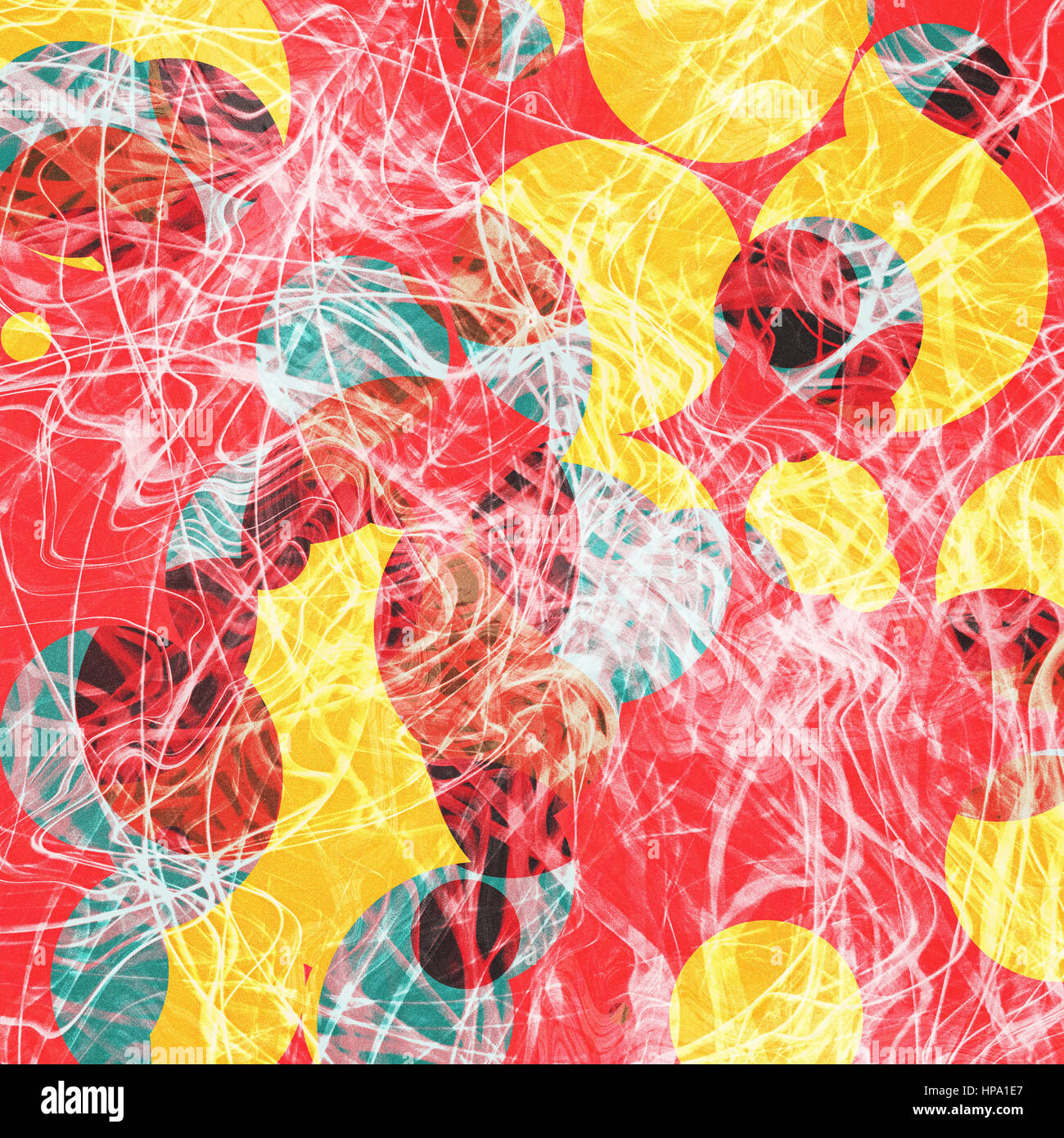 Abstrakte digitale Kunst in hohen gesättigten, leuchtenden Farben. Stockfoto