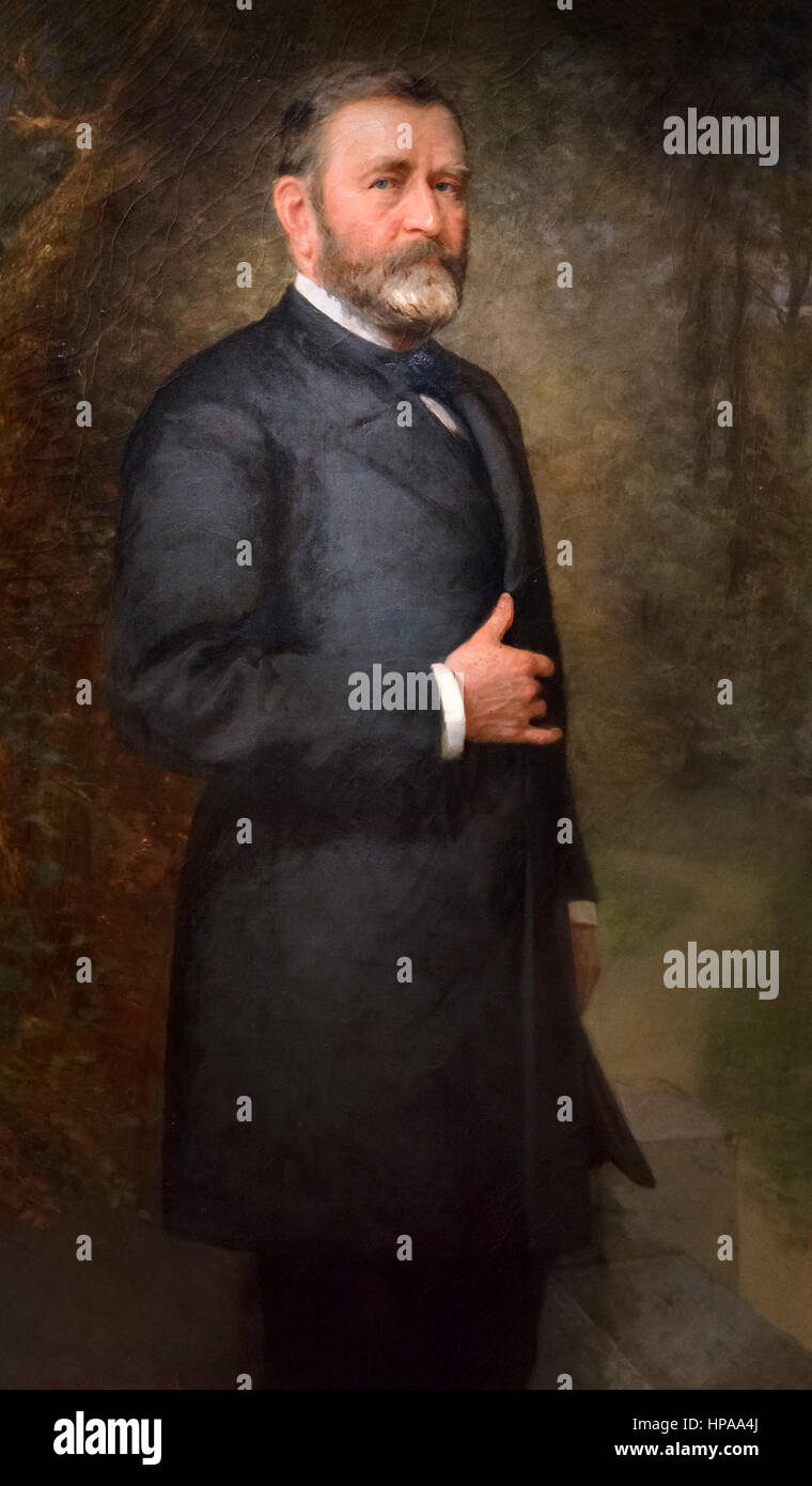 Ulysses S Grant (1822 – 1885), Porträt des 18. US-Präsidenten von Thomas LeClear, Öl auf Leinwand, c.1880 Stockfoto