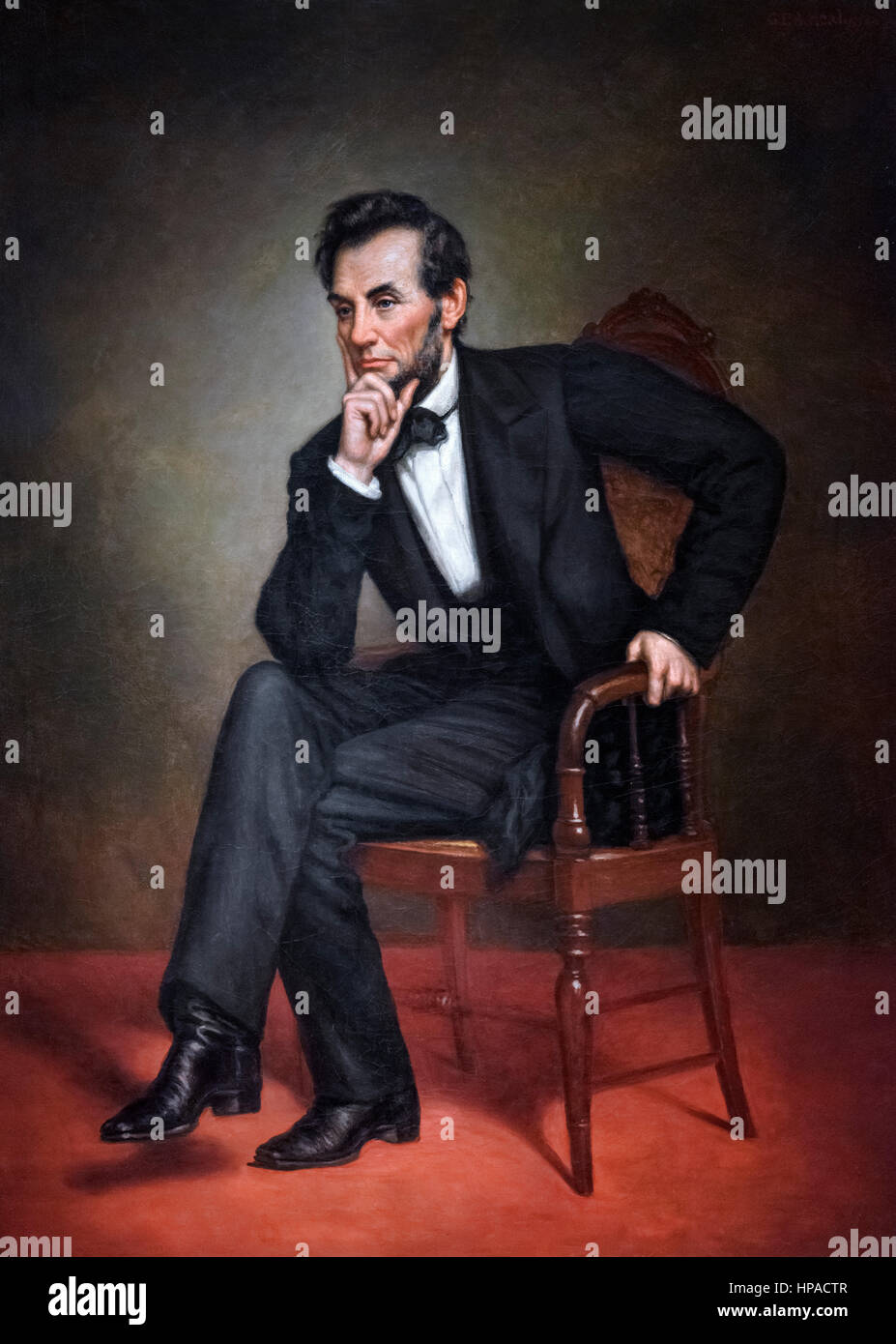 Abraham Lincoln, Porträt von George Peter Alexander Healy, Öl auf Leinwand, 1887 Stockfoto