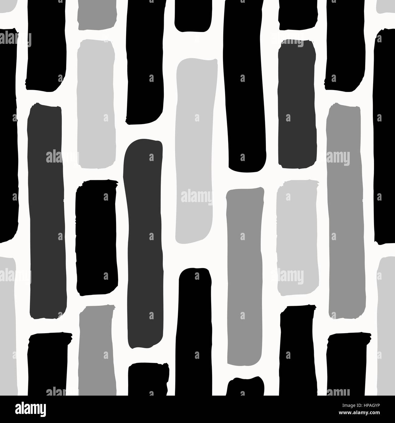 Nahtlose wiederholendes Muster mit Hand gezeichneten Elemente Schwarz und grau auf weißem Hintergrund. Stock Vektor