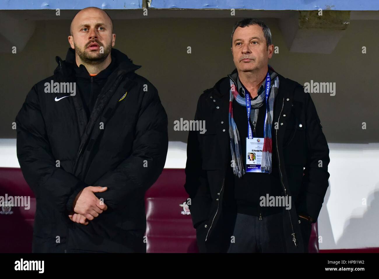 13. März 2015: Mircea Rednic der Trainer der Petrolul Ploiesti in der Liga, ich zwischen FC Rapid Bukarest ROU und FC Petrolul Ploiesti ROU bei "Giulesti - Valentin Stanescu Spiel" Stadion, Rumänien ROU.   Foto: Cronos/Catalin Soare Stockfoto