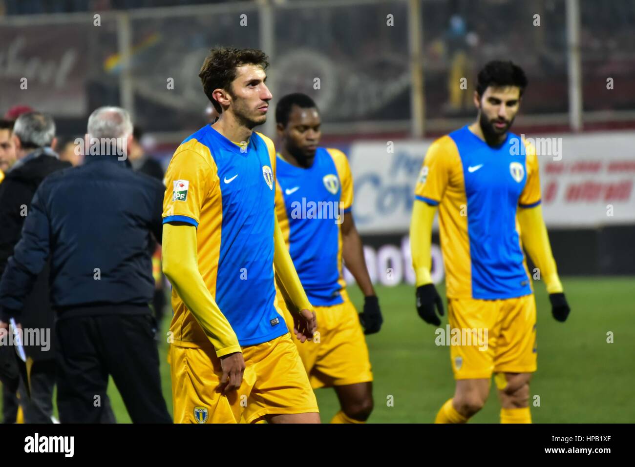 13. März 2015: Ioan Filip #4 von Petrolul Ploiesti in der Liga, ich zwischen FC Rapid Bukarest ROU und FC Petrolul Ploiesti ROU bei "Giulesti - Valentin Stanescu Spiel" Stadion, Rumänien ROU.   Foto: Cronos/Catalin Soare Stockfoto