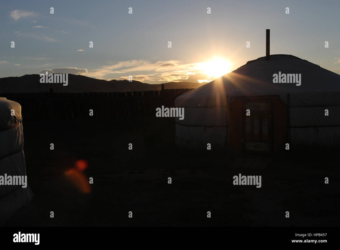 Sonnenaufgang über dem Ger Stockfoto