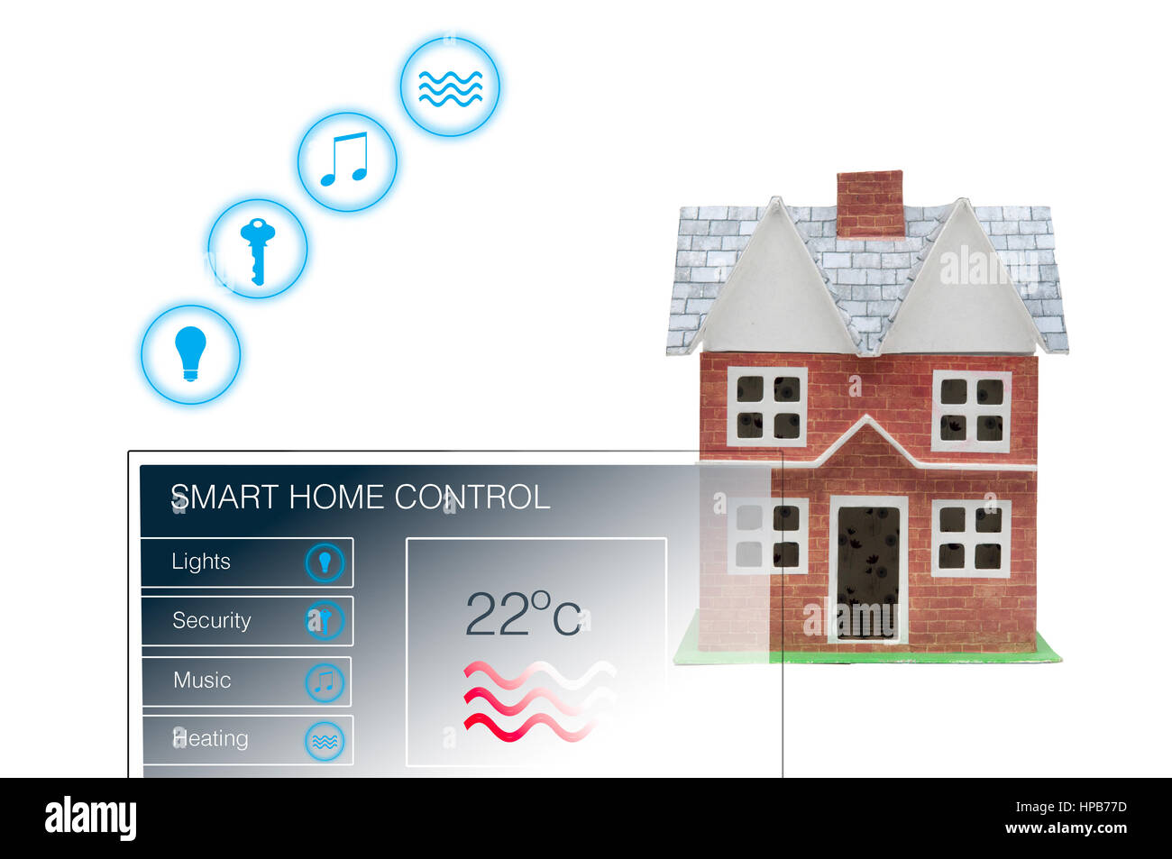 smart Home mit Control Panel für Fernbedienung Haus Stockfoto