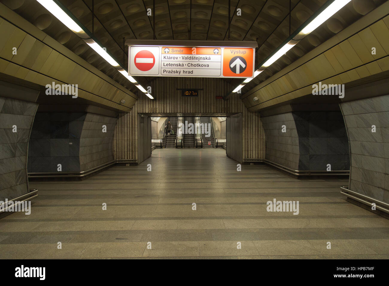 In der u-Bahnstation in Prag Tschechische Republik Stockfoto