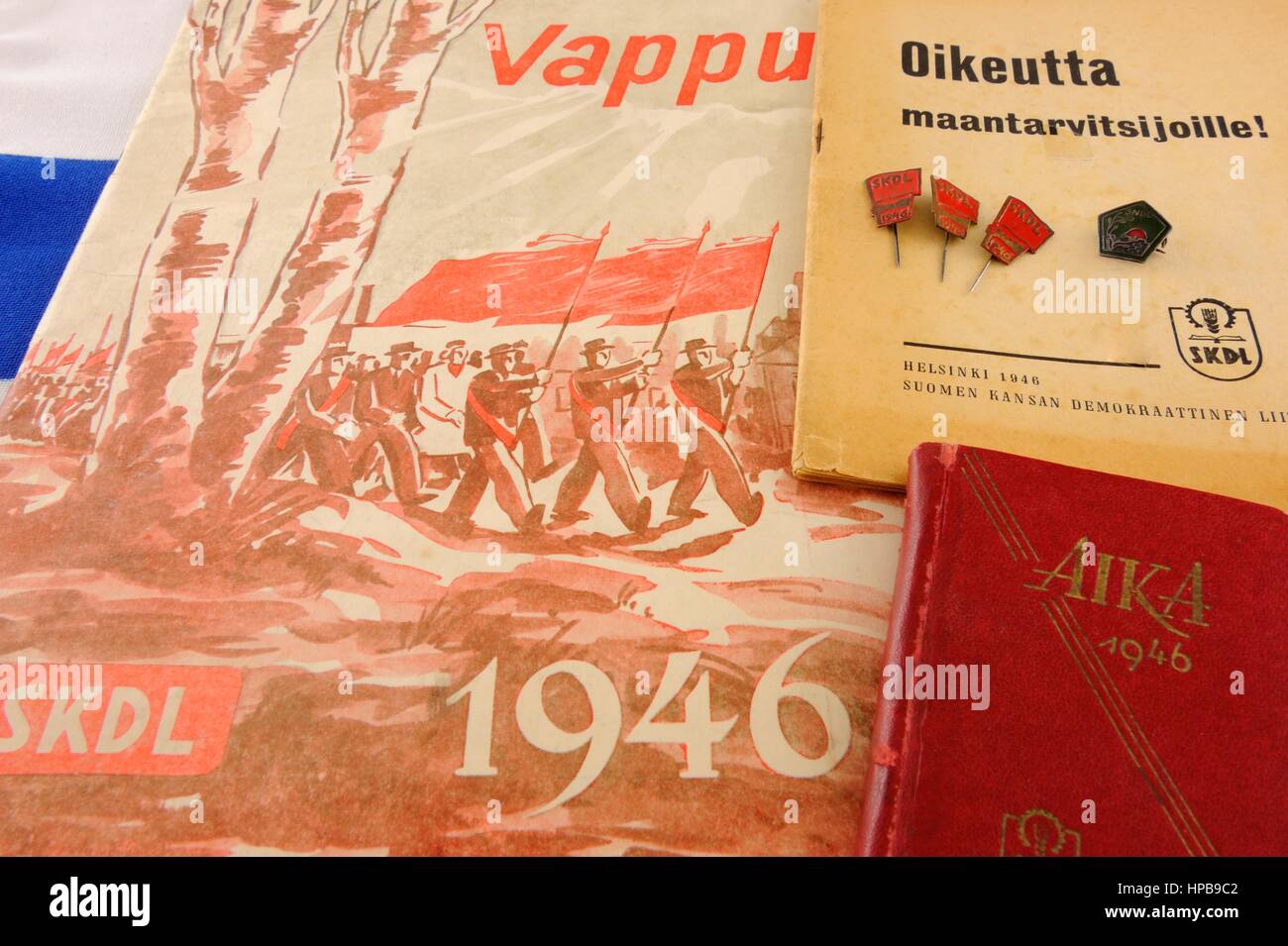 Die kommunistische Partei war von 1930 bis 1944 in Finnland verboten. Die finnische kommunistische Partei Führer waren Exil in der Sowjetunion. Leider Herr S Stockfoto