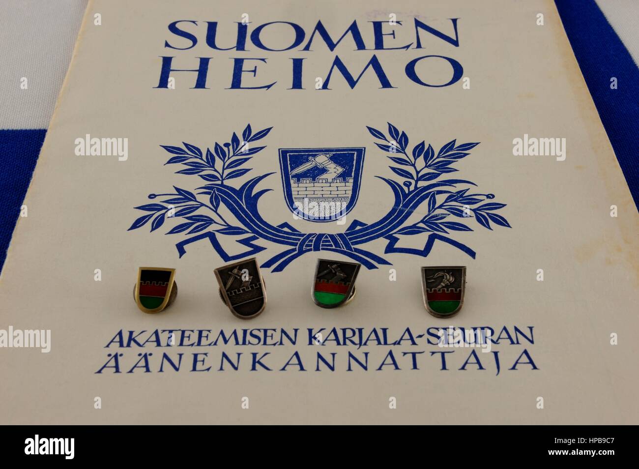 Ich bin so froh, dass die nächste Finnlands und nicht meine Familie Geschichte. Die Elite akademischen Karelische Gesellschaft wurde 1922 gegründet und ihre Missio Stockfoto