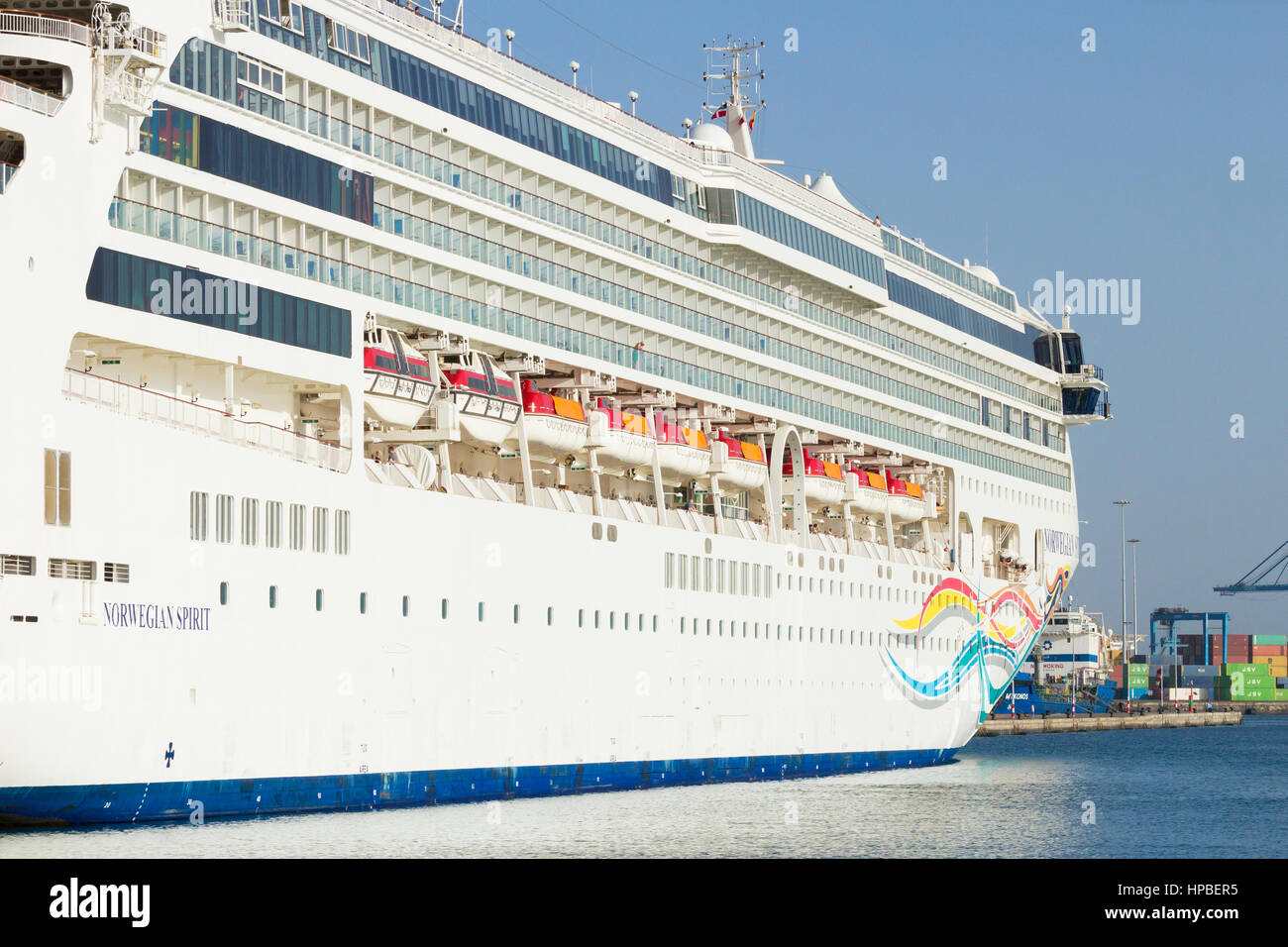 Kreuzfahrtschiff Norwegian Spirit in Las Palmas auf Gran Canaria, Kanarische Inseln, Spanien Stockfoto