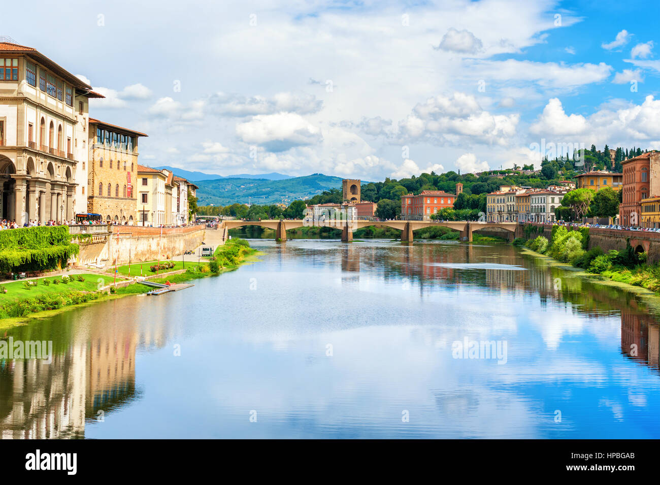 Fluss Arno in Florenz Toskana Italien Stockfoto