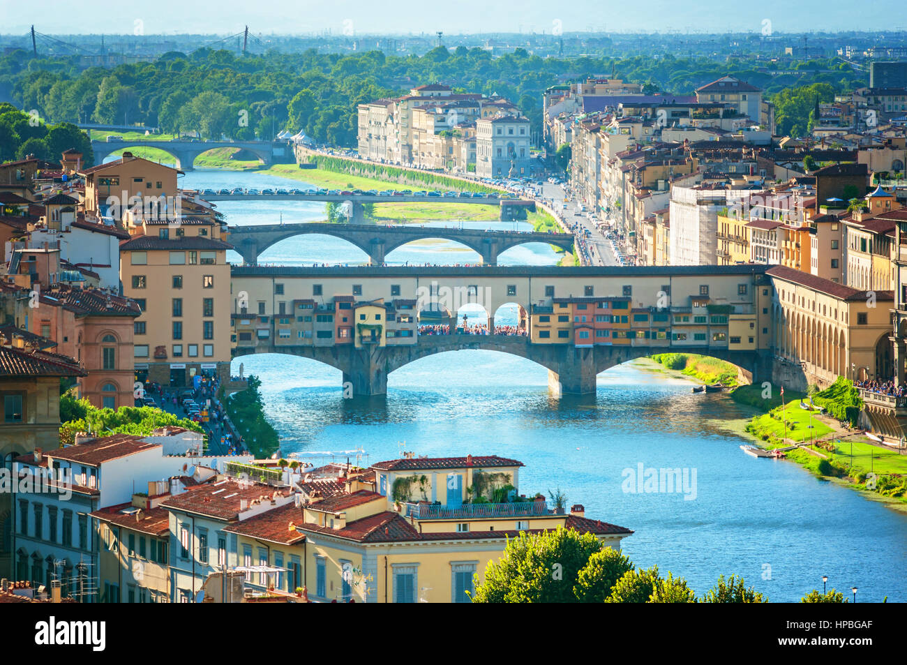 Fluss Arno in Florenz, Toskana Italien Stockfoto
