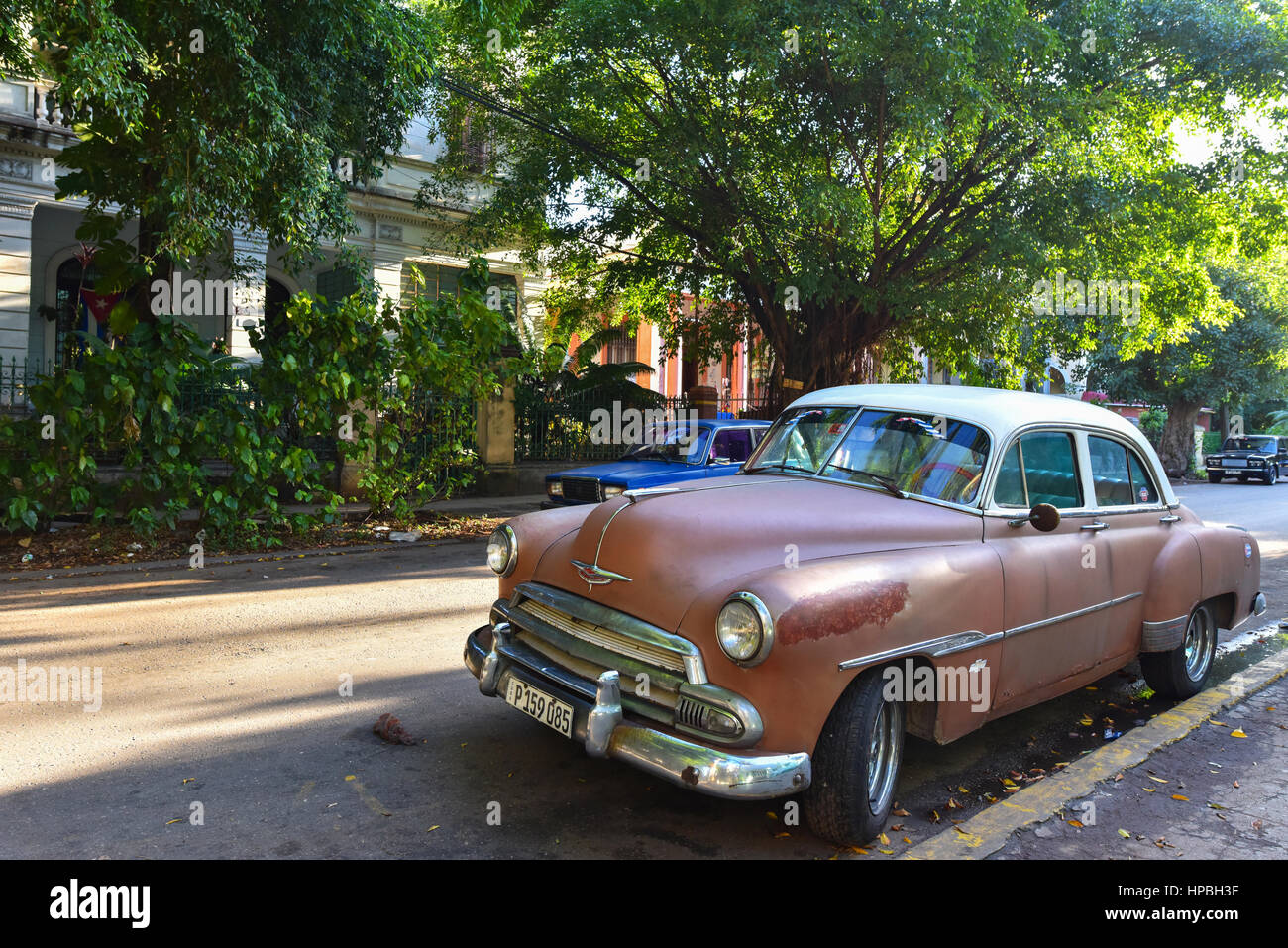 Altes Auto Vedado Havanna Stockfoto