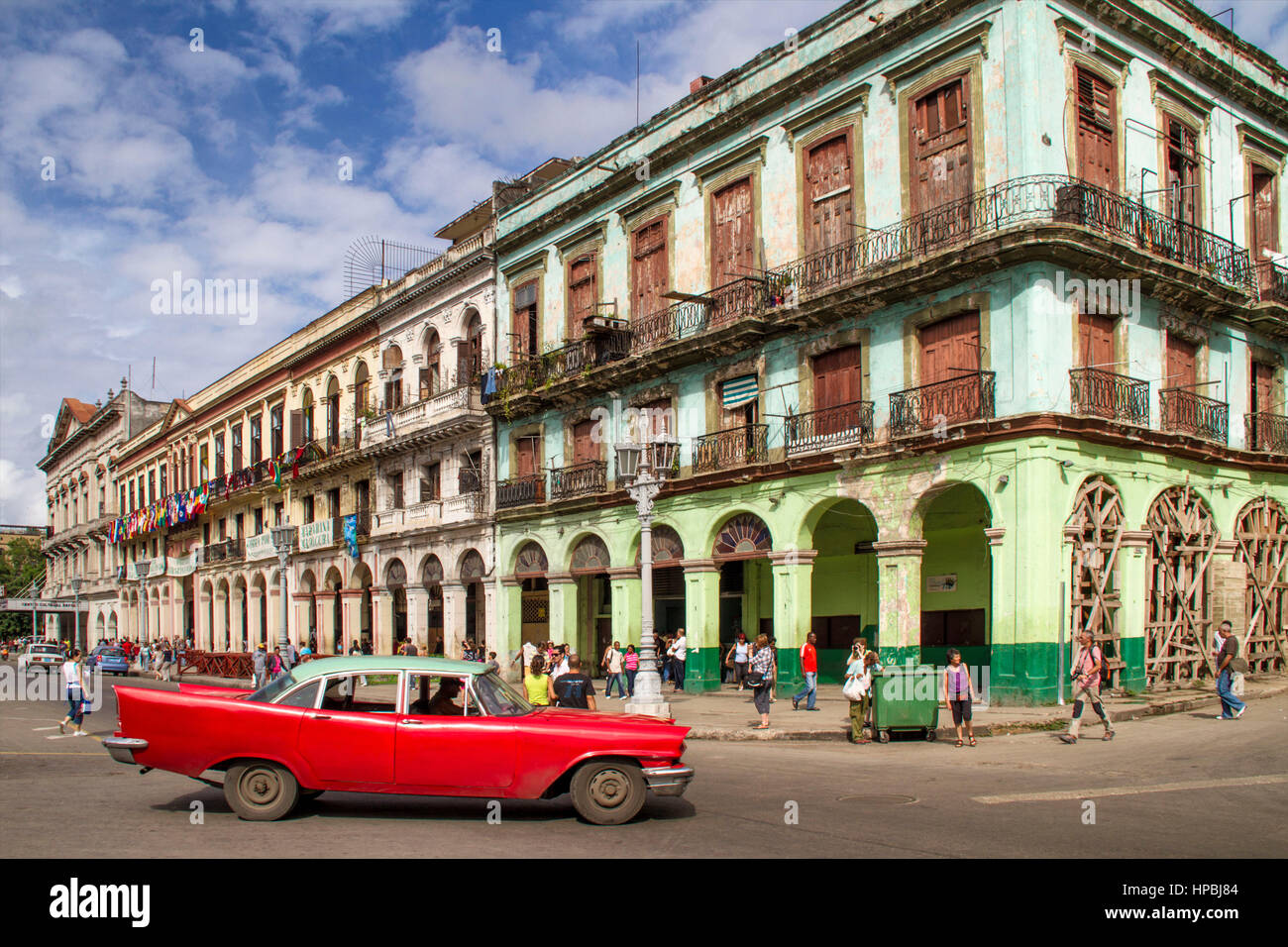 Ldtimer in Havanna Zentrum am Paseo de Marti in der Nähe von Capitol, Kuba Stockfoto