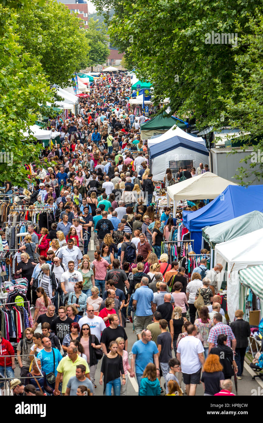 Großer Flohmarkt, Flohmarkt in das Sommerfest an der Gruga-Park in Essen, Deutschland, Stockfoto