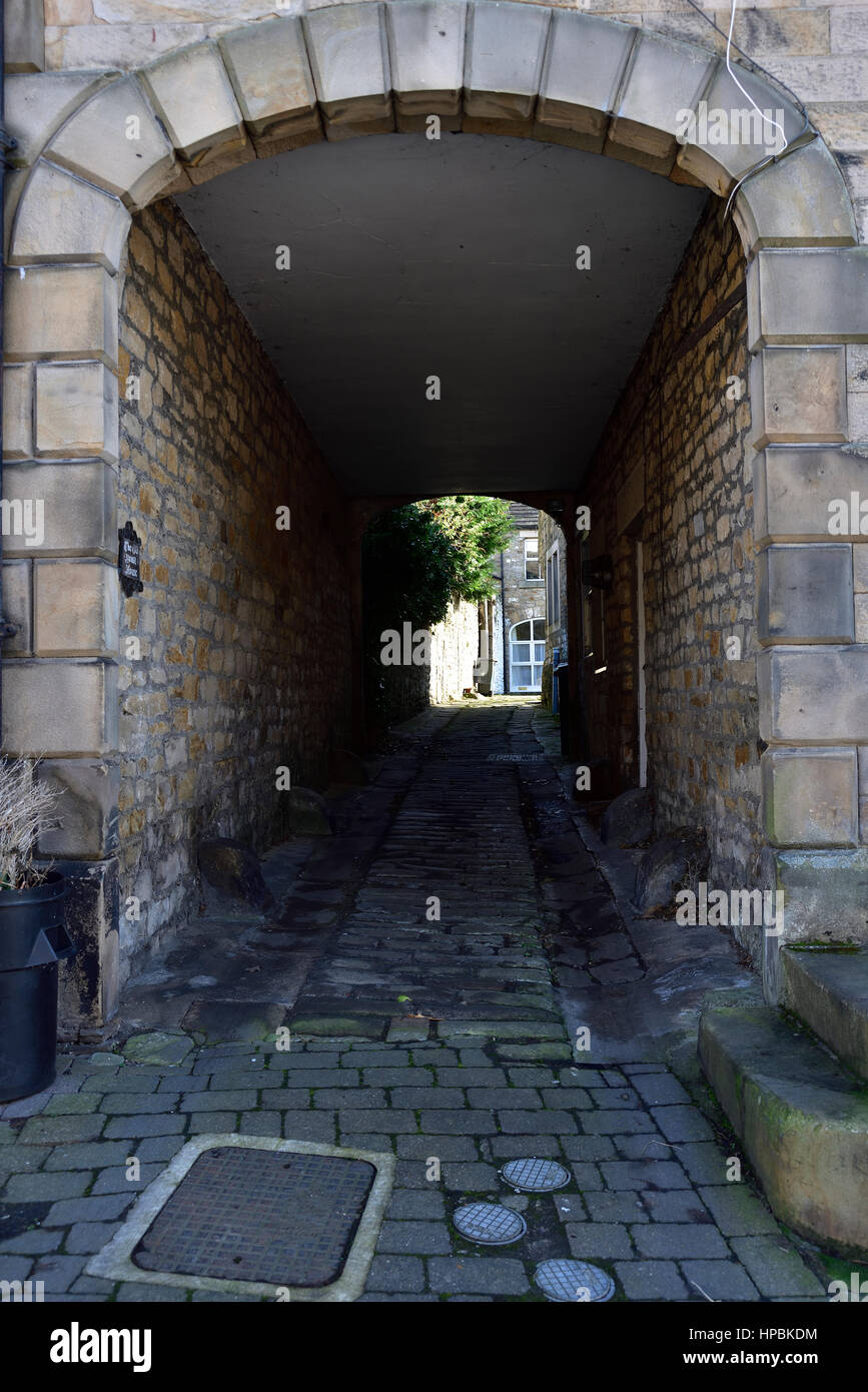 Alte Hefe Haus Gasse an Hauptstraße, Barnard Castle, County Durham, England Stockfoto