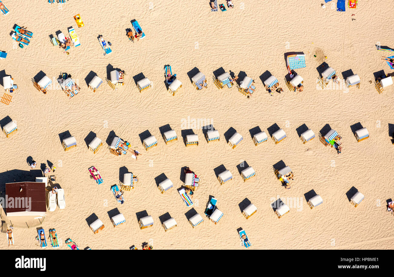 Kolberg, Kolberg, Strand, Körbe, Strand, Urlaub, Ostseestrand, Kolberg, Ostseeküste, Województwo Zachodniopomorskie, Polen Stockfoto