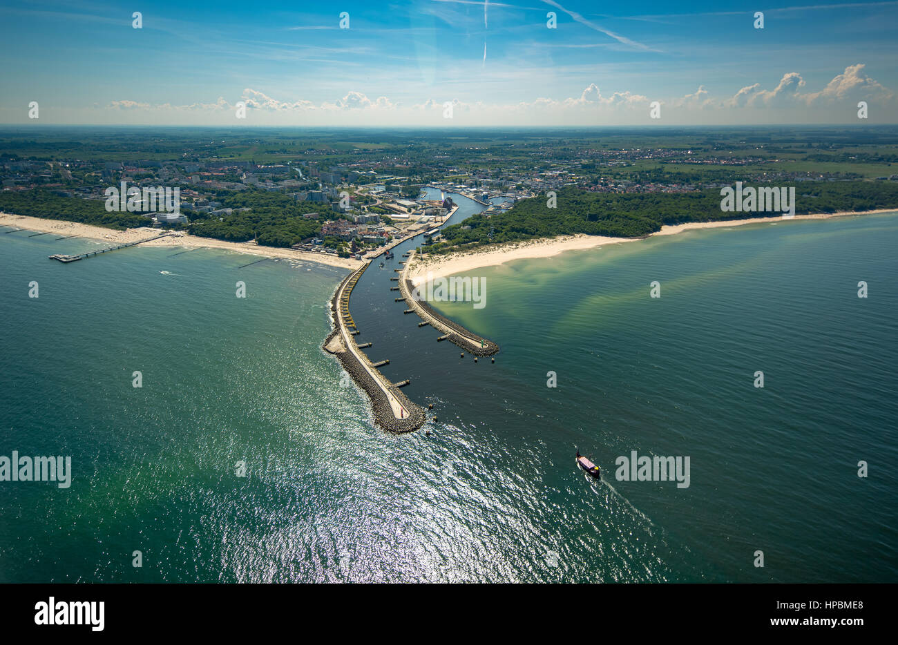 Kolberg, Kolberg, Hafen Eingang, Mole, Ostsee Strand, Kolobrzeg, Ostsee