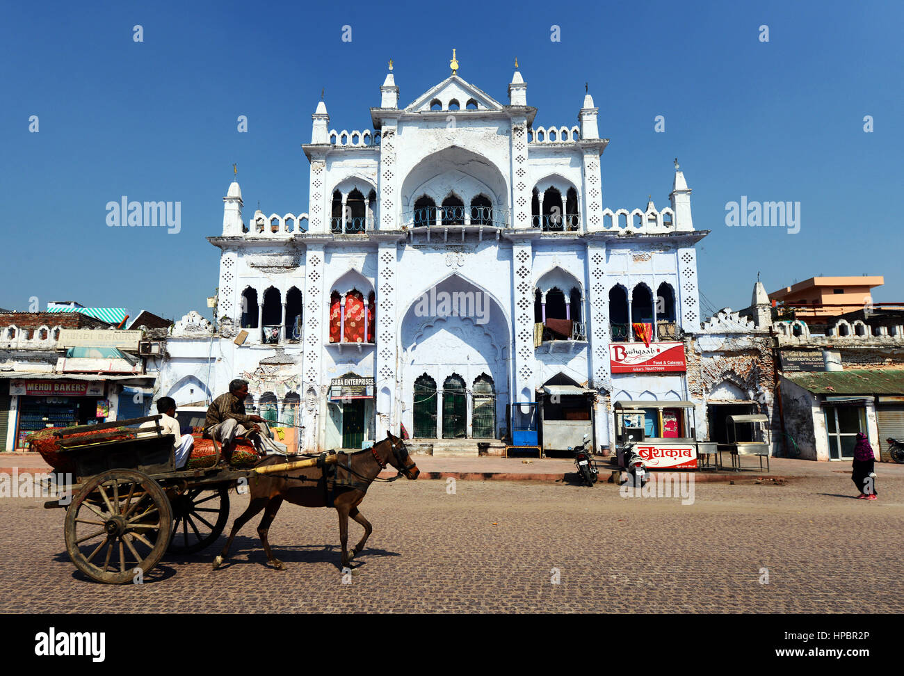 Ein Pferdewagen in Lucknow. Stockfoto