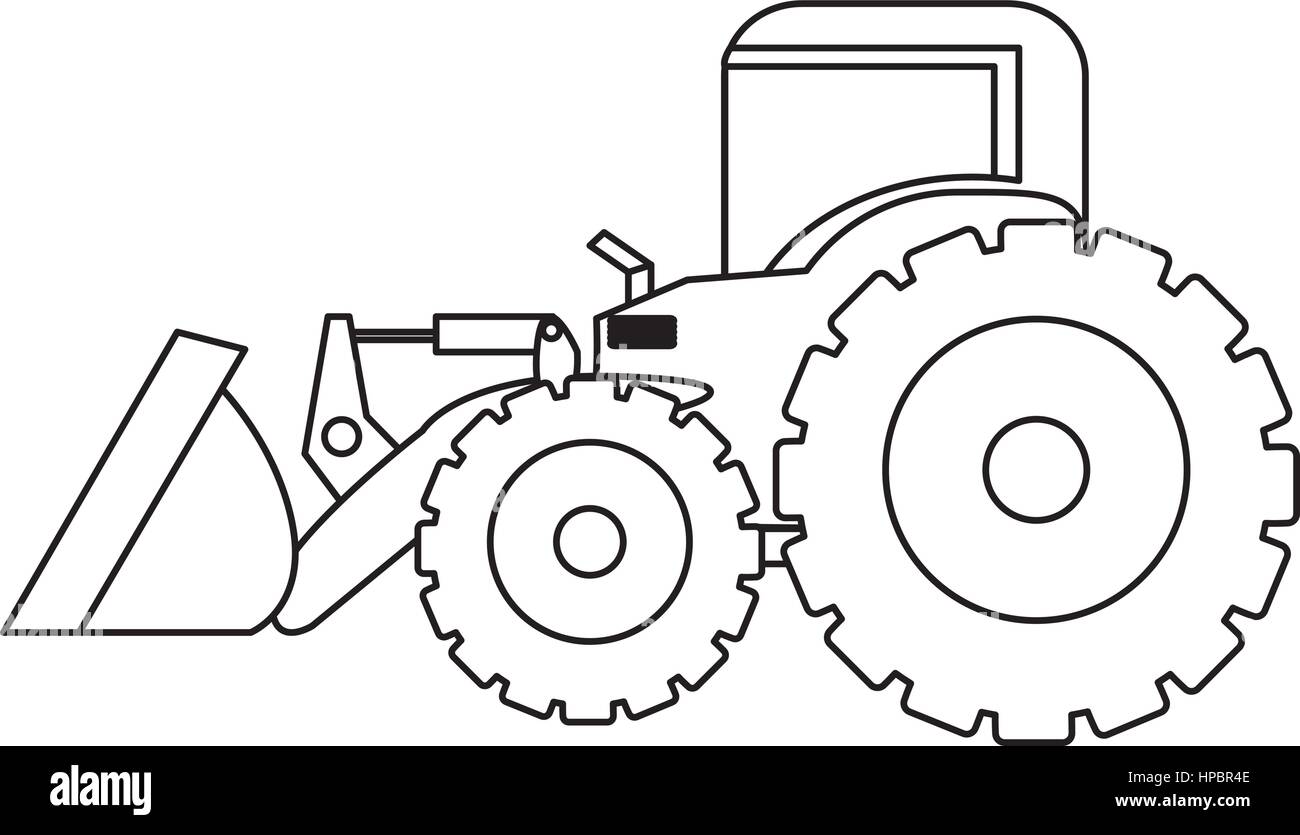 Kontur Backhoe Loader Symbol Stock-Vektorgrafik - Alamy
