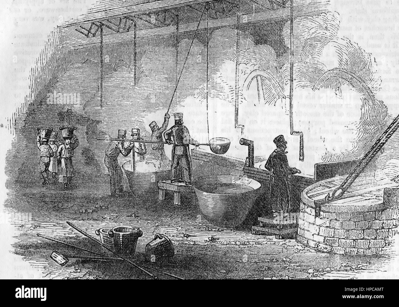 Seife herzustellen, um 1857 Stockfoto