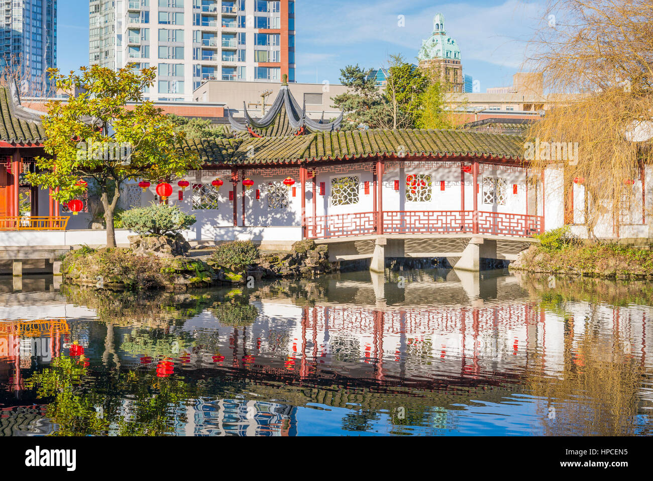 Dr. Sun Yat Sen Park und Gärten, Chinatown, Vancouver, British Columbia, Kanada Stockfoto