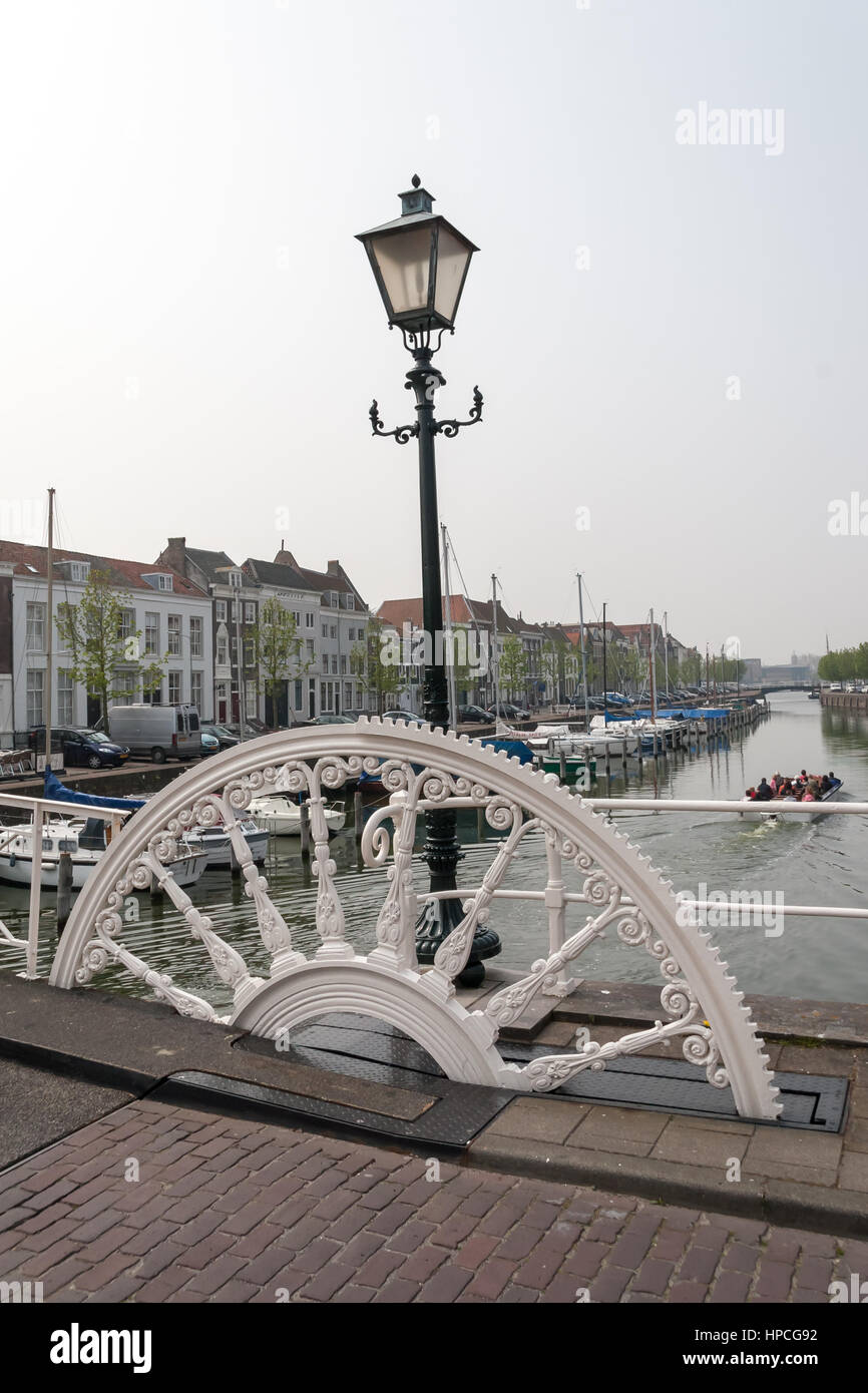 Historische Gegengewicht Brücke in Middelburg, Zeeland, Holland, Niederlande, Europa Stockfoto