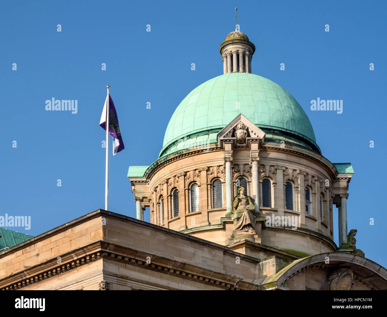 Kuppel in Hull City Hall in Queen Victoria Square Rumpf Yorkshire England Stockfoto