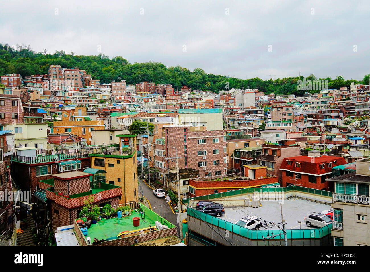 Wohngebiet im Hyehwa Seoul Stockfoto