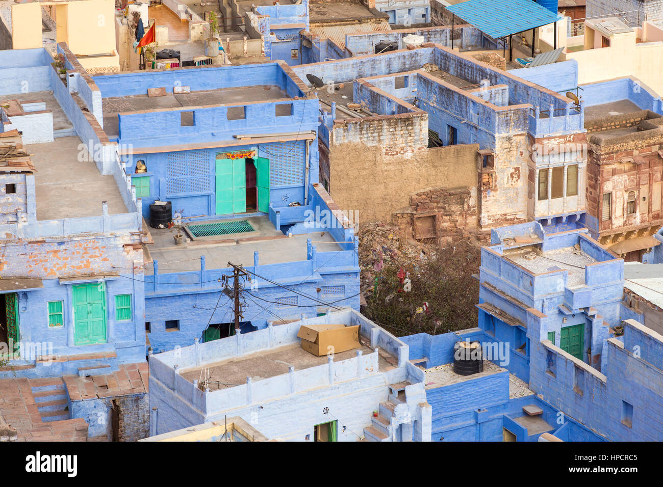 Jodhpur, die blaue Stadt gesehen vom Mehrangarh Fort, Rajasthan, Indien, Asien Stockfoto
