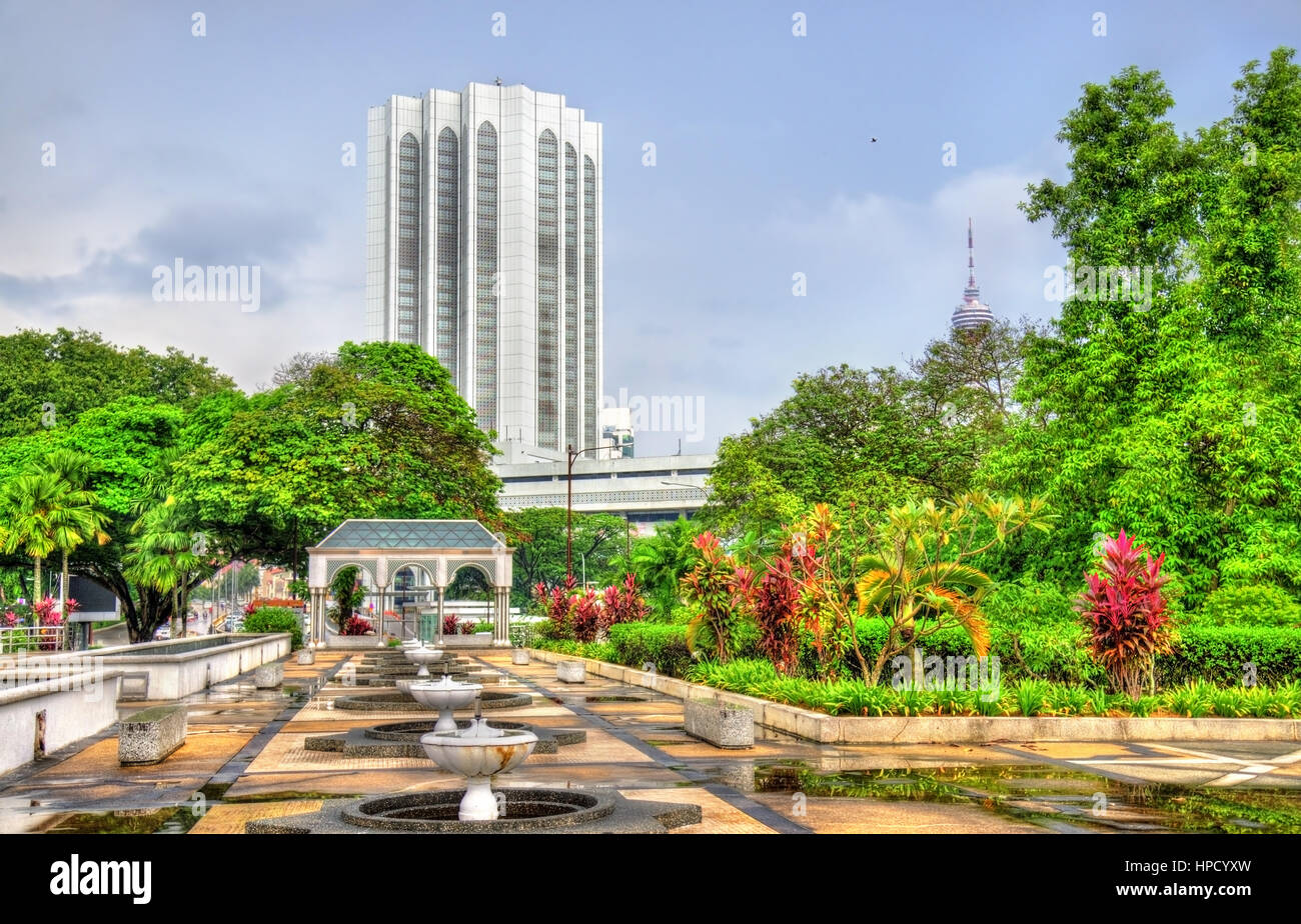 Blick von der Nationalmoschee von Malaysia in Kuala Lumpur Stockfoto