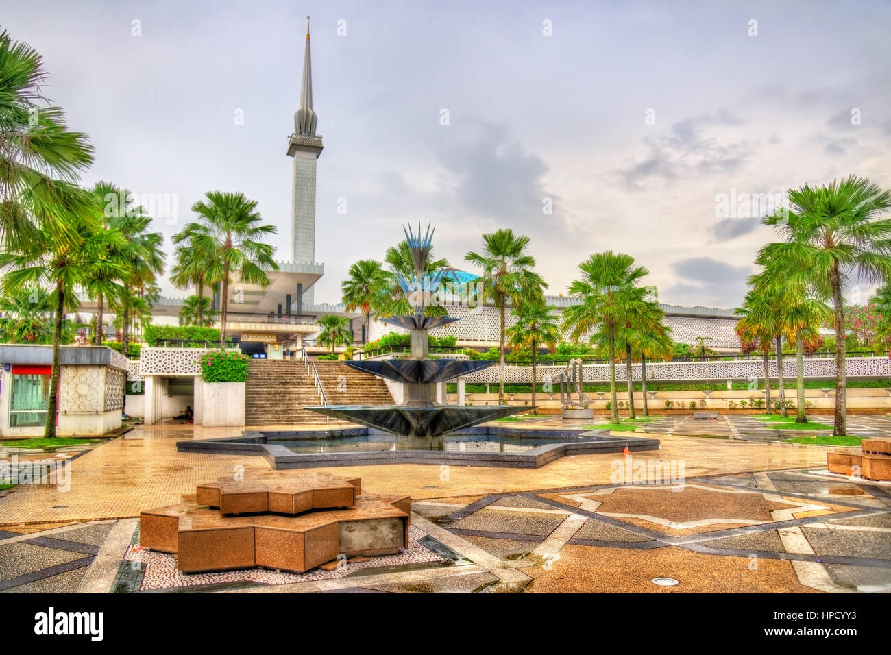 Die Nationalmoschee von Malaysia in Kuala Lumpur Stockfoto