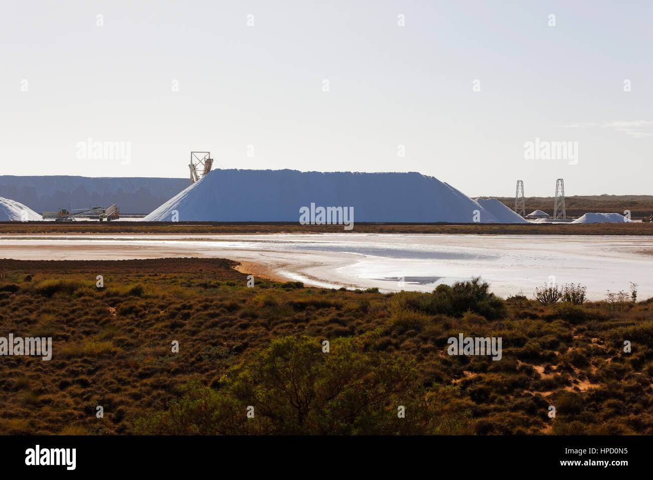 Salzbergwerk, Onslow, Pilbara, Western Australia. Stockfoto