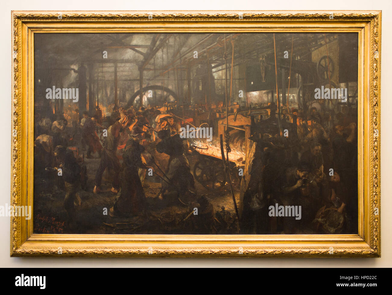 Die Eisen-Rolling Mill von Adolph Menzel in der alten Nationalgalerie in Berlin Stockfoto