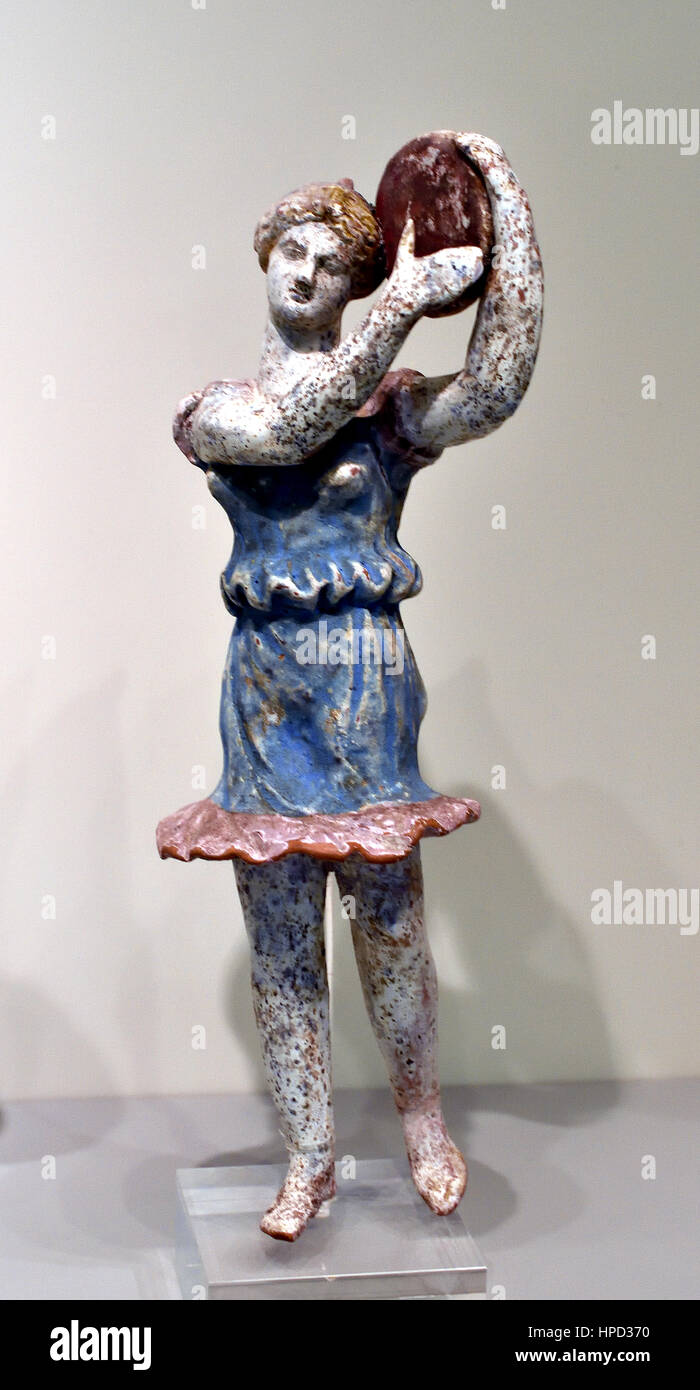 Musik weiblichen Tänzer Athen Griechenland Ton 4. bis 2. Jahrhundert v. Chr., Malerei, Keramik, bemalt, Keramik, Steingut, Stockfoto