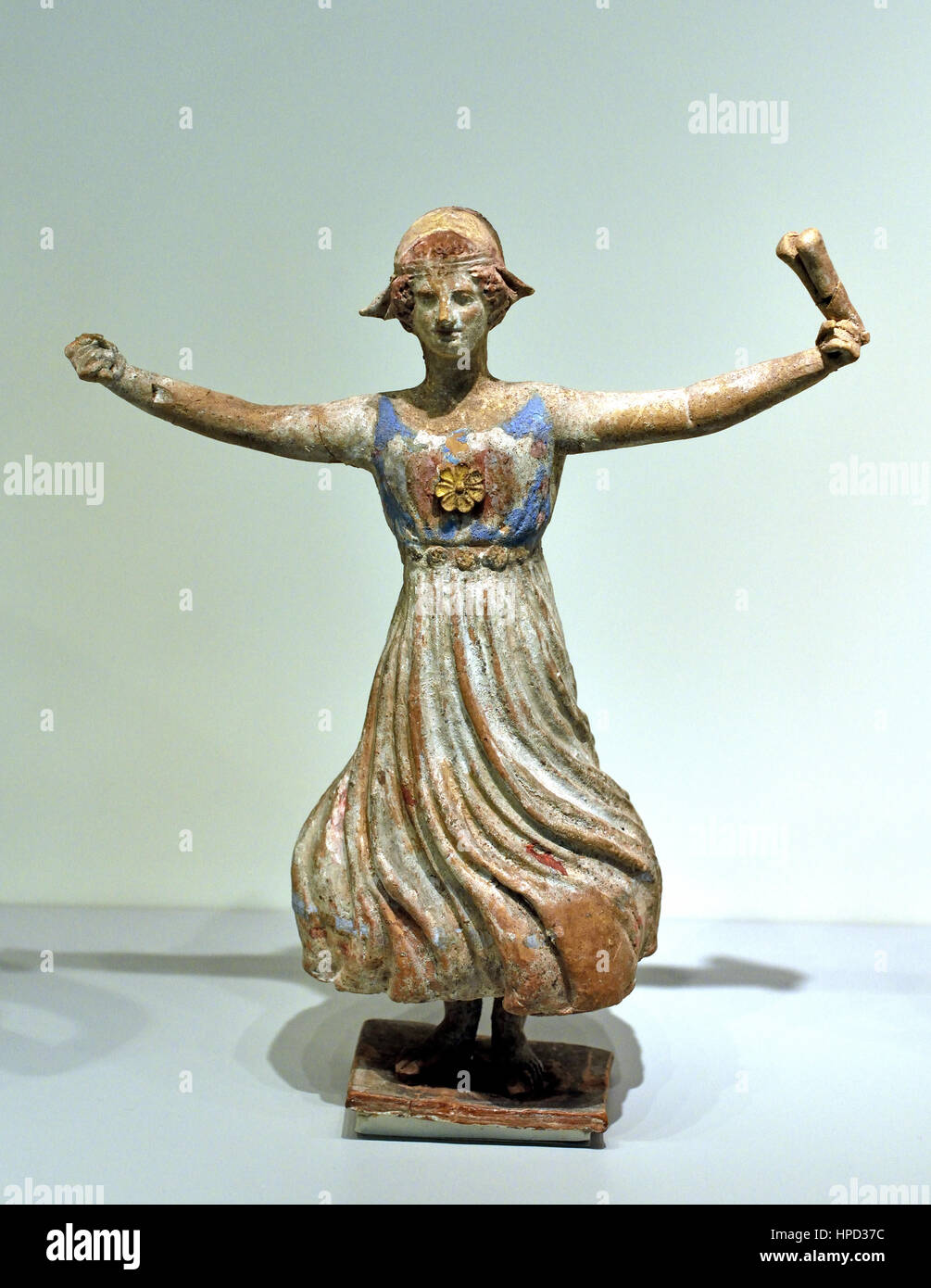 Musik weiblichen Tänzer Athen Griechenland Ton 4. bis 2. Jahrhundert v. Chr., Malerei, Keramik, bemalt, Keramik, Steingut, Stockfoto