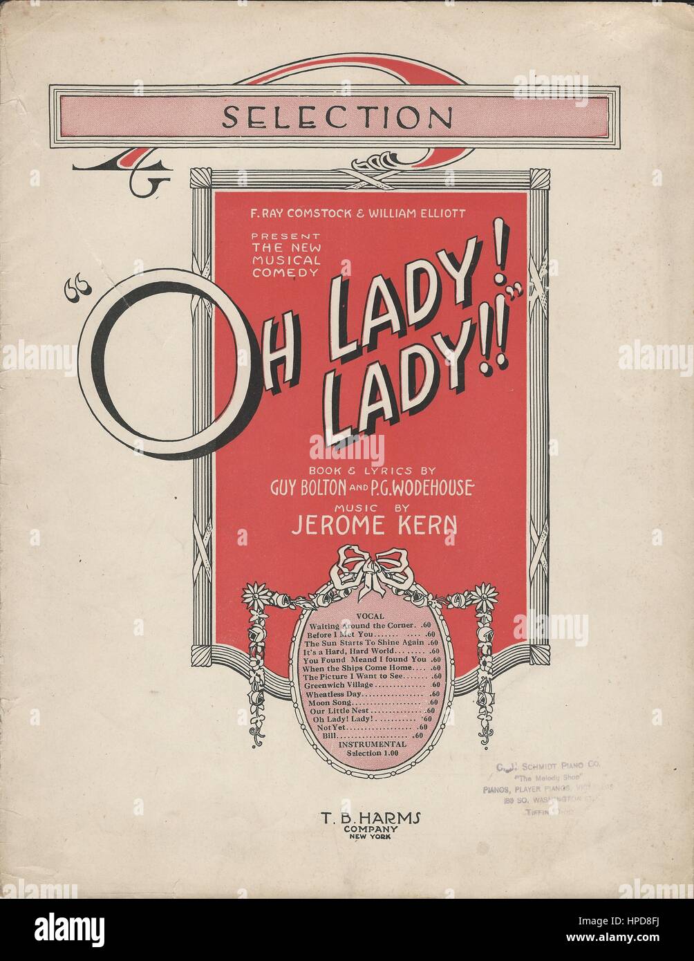 "Oh Lady! Lady! " 1918 musikalische Noten Abdeckung Stockfoto