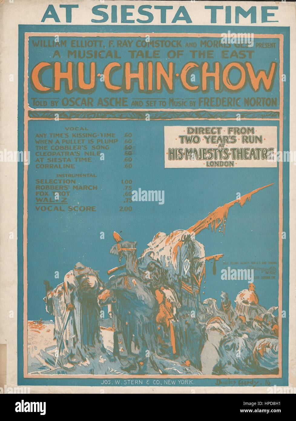 "Chu Chin Chow" 1917 musikalische Noten zu decken Stockfoto