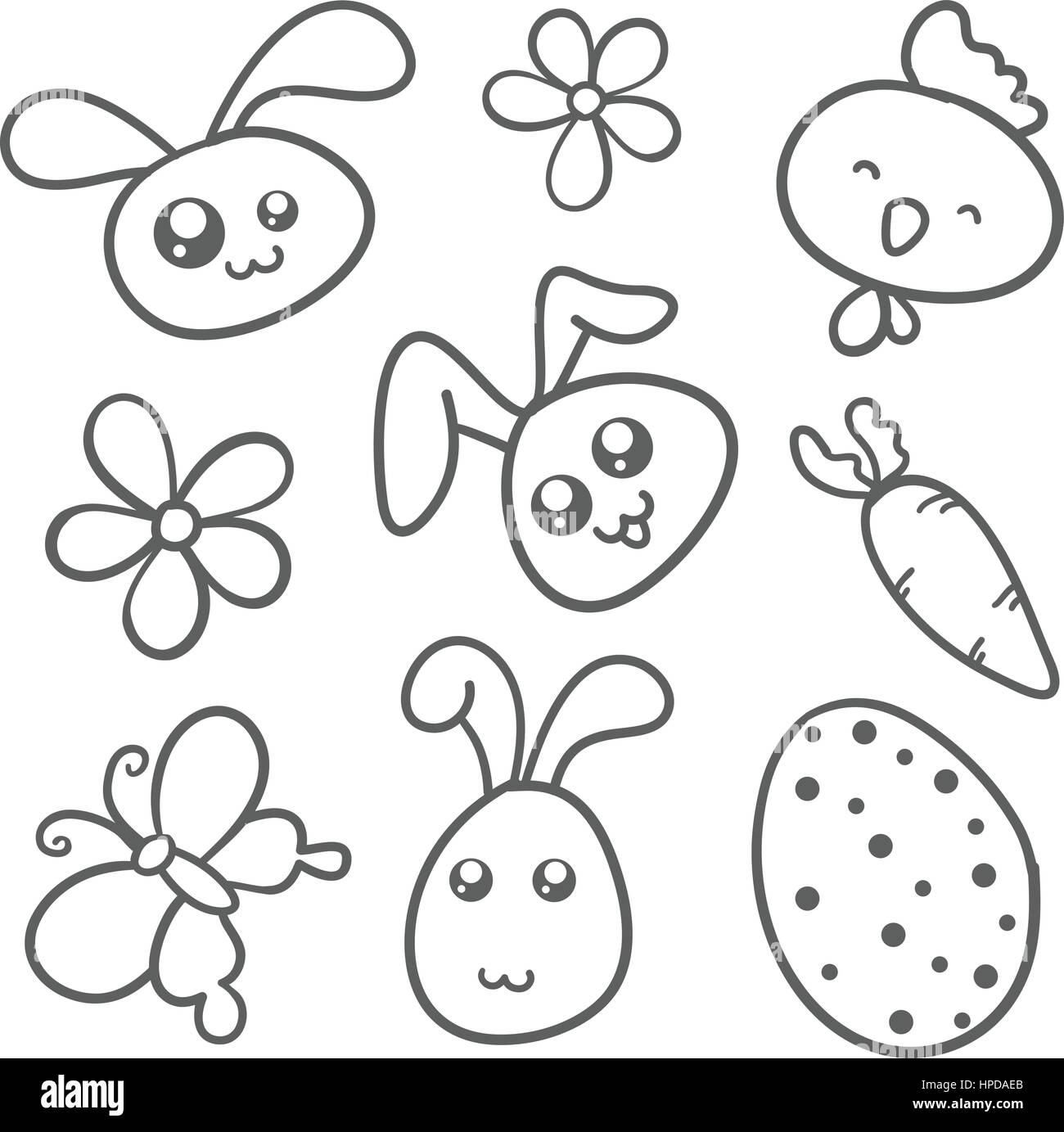 Der Hase Ei Ostern Thema Vektor Blumenkunst Doodle Stock Vektor