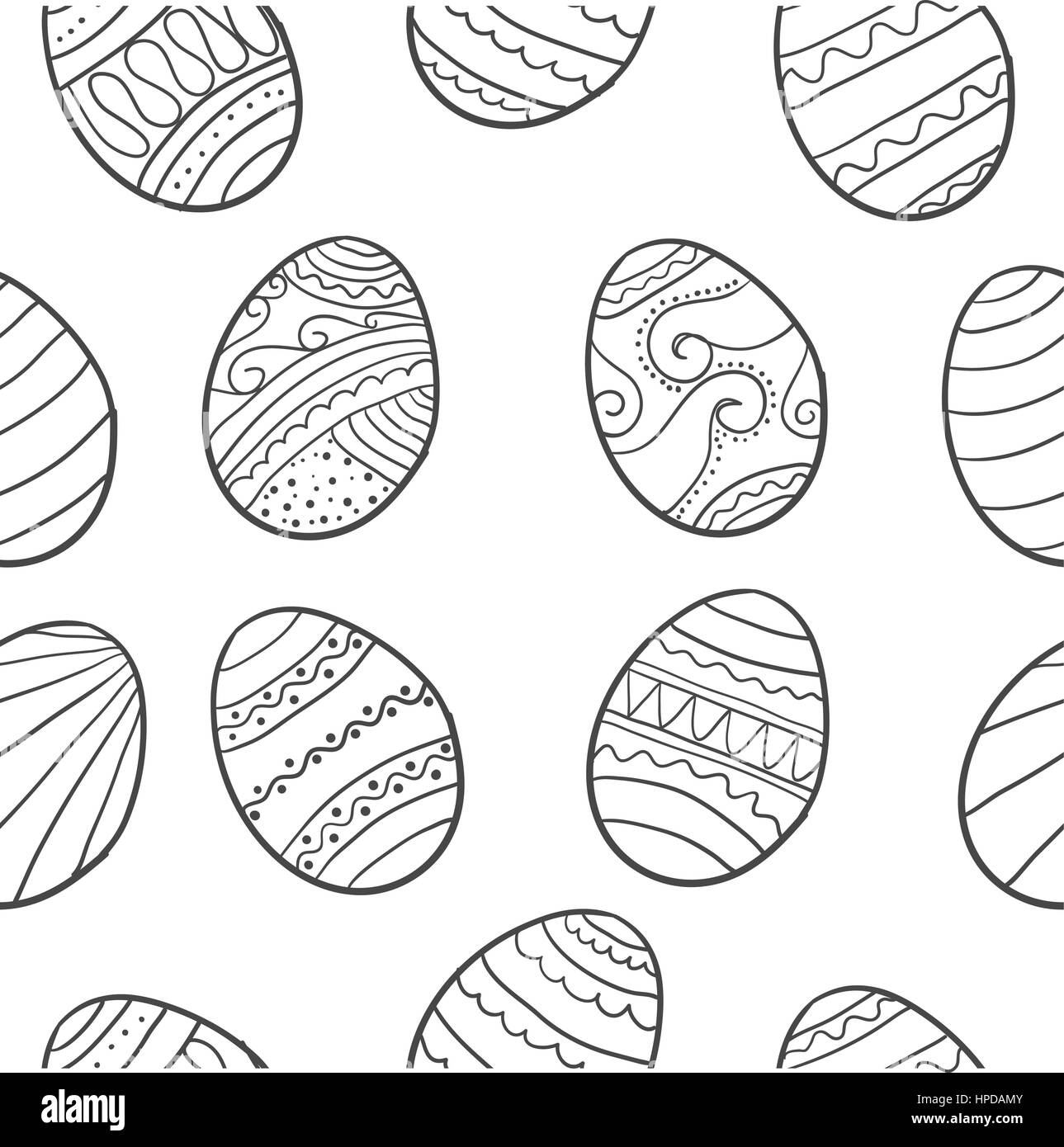  Doodle Osterei-Stil, die verschiedenen hand zeichnen Vektor Stock 