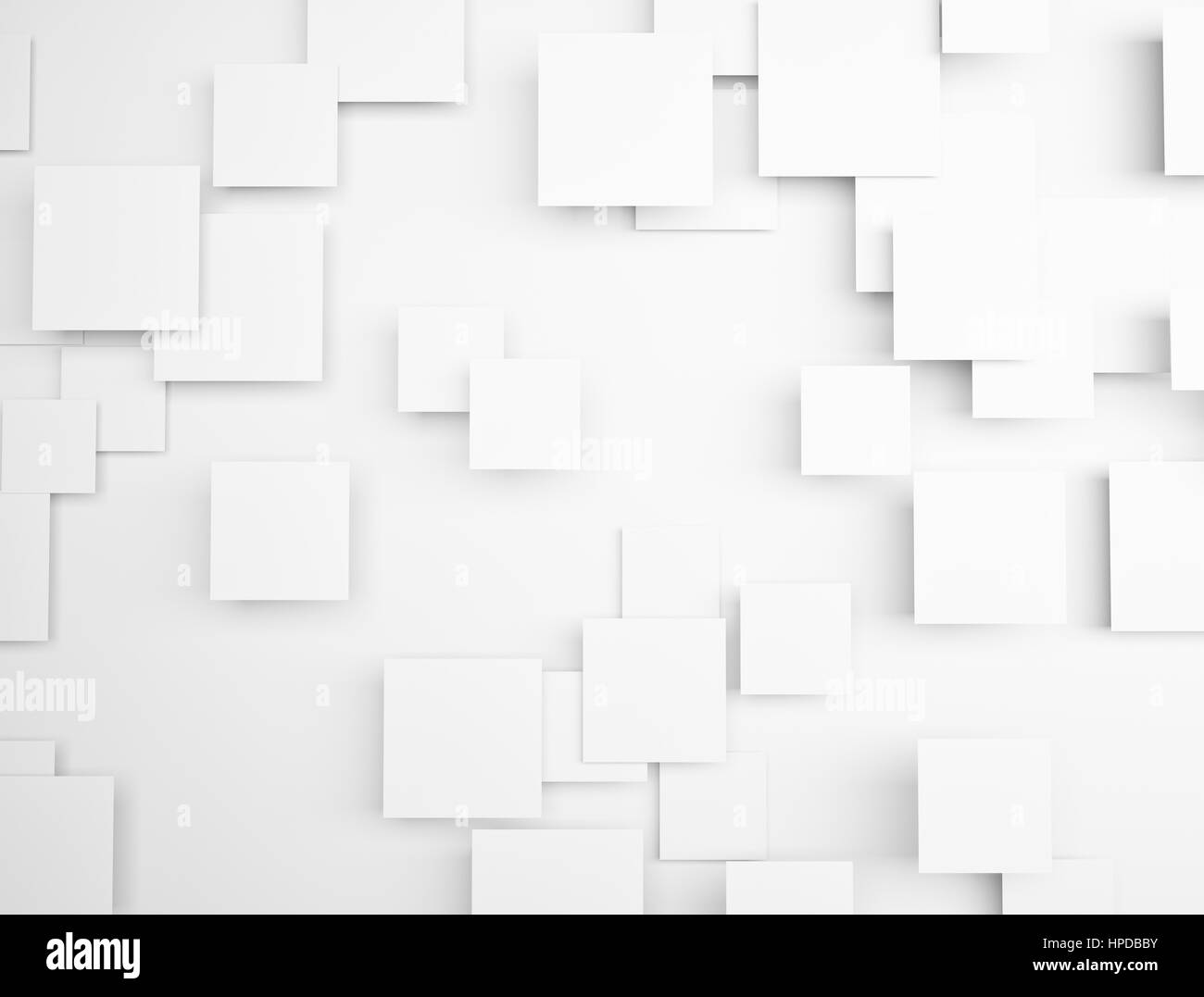 3D leeren weißen Quadrate überschneiden Hintergrund Stockfoto