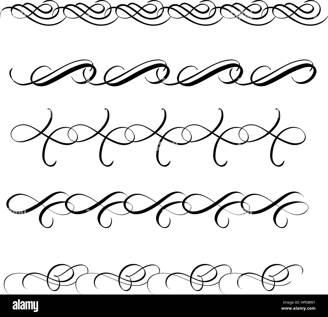 Satz von Vintage dekorative Tusch für Design. Vektor-Illustration EPS10 Stock Vektor