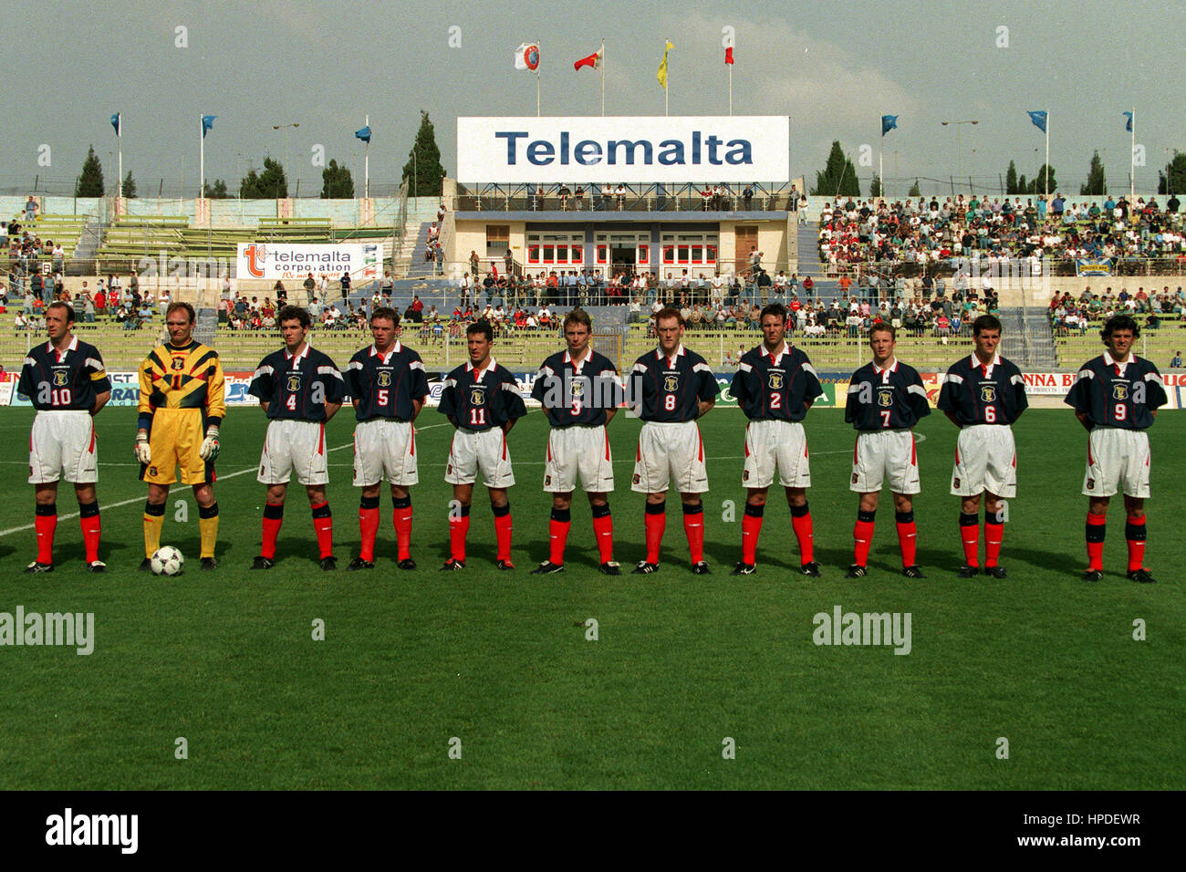 SCHOTTISCHE TEAM V MALTA Schottland 9. Juni 1997 Stockfoto