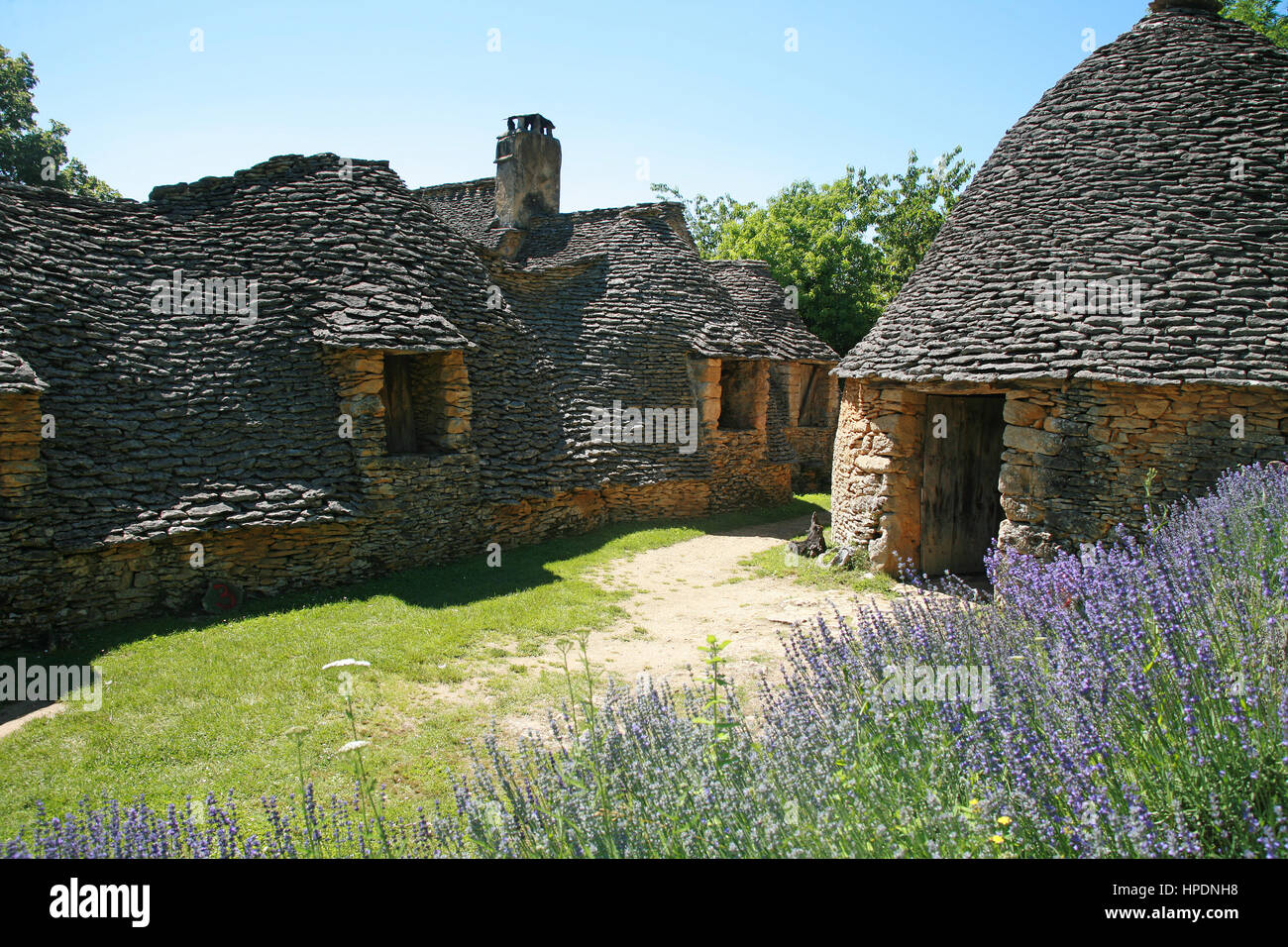 Les Cabanes du Breuil, Dordogne, Frankreich Stockfoto