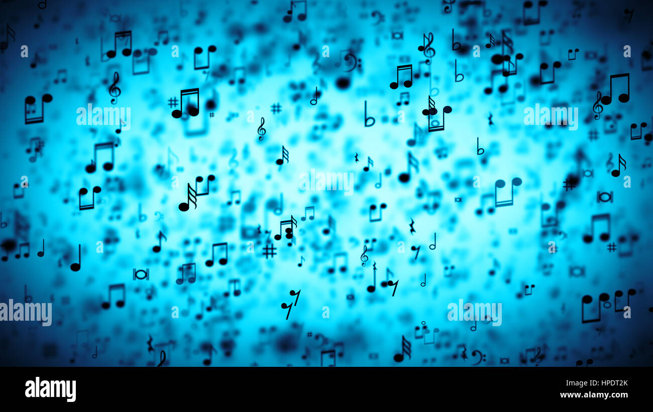 Zusammenfassung Hintergrund mit bunten Noten. Stockfoto