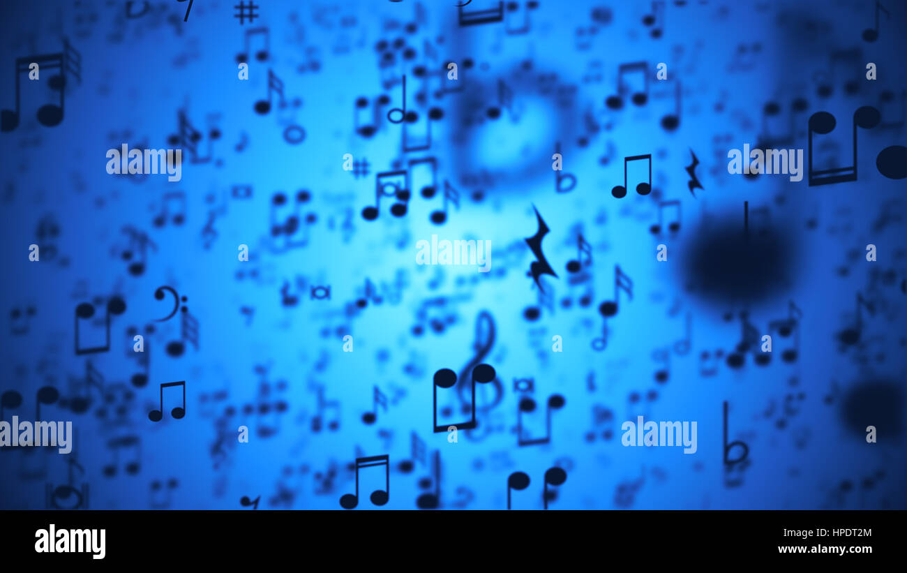 Zusammenfassung Hintergrund mit bunten Noten. Stockfoto