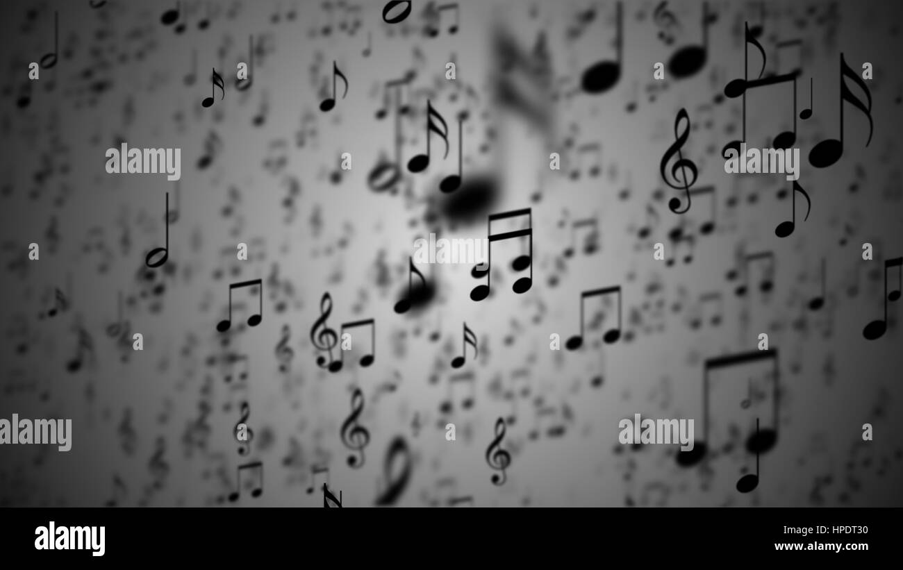 Zusammenfassung Hintergrund mit bunten Noten. Stockfoto